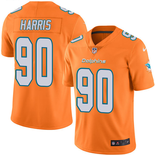 Nike Miami Dolphins #90 Charles Harris Orange Youth Stitched NFL Limited Rush Jersey